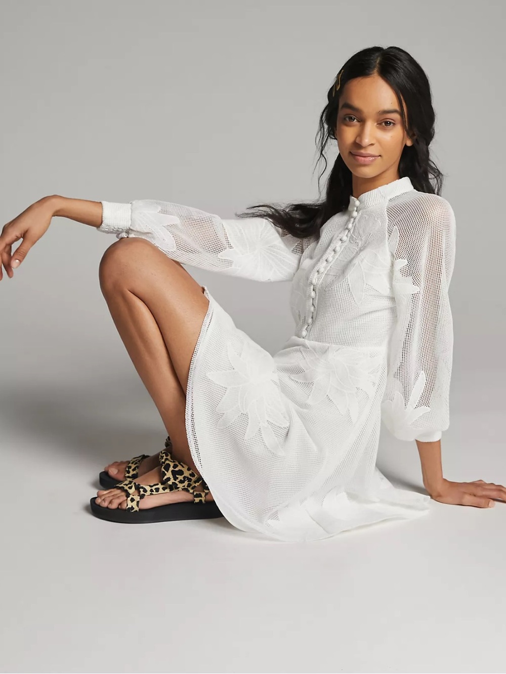 Mate Mare X Anthropologie Sabine Embroidered Mini Dress
